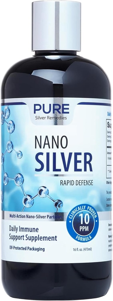 Pure Nano Silver Spray 16oz Refill 124; 10 PPM Daily Ammune Supplement (Suppport):