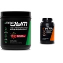 JYM Supplemen Sains PRE JYM 30 Pelayan - Black Cherry & Vita JYM Sportivitamin & Mineral Dukungan, Vitamin A, C, B6, B12, E, K, Boron, Biotin, Pottasium 60 tablet