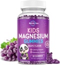 Gumi Magnesium untuk Anak-anak, Gummi Citrat bebas Magnesium Sugarsium, Gummi Tenisting Cable Magnesium yang Agung untuk Orang Dewasa & Anak-anak, Dukungan Kesehatan Tulang & Otot, Relaksasi Nerve, 60 Grape Gummies