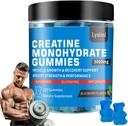 Cretine Monohydrate Gummies - 5g Creatine Monohydrate per Serbu Kekuatan dan Membangun Otot, Gula Bebas, Vegan, Blueberry Flavor, Setiap botol / 120 Kasules, untuk Pria & Perempuan (1)