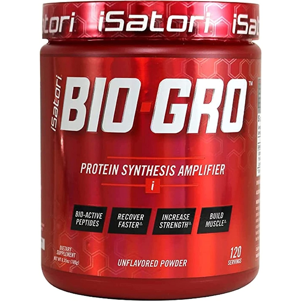 iSatori BIO- GRA Protein Synthetic Amplifier, untuk Muscle Recovery & Growth, Enhanced Stimulant Free Pre-Workout & Colostrum Supplemen dengan Bio- Active Peptide- Unflasported (120 Pelayan)