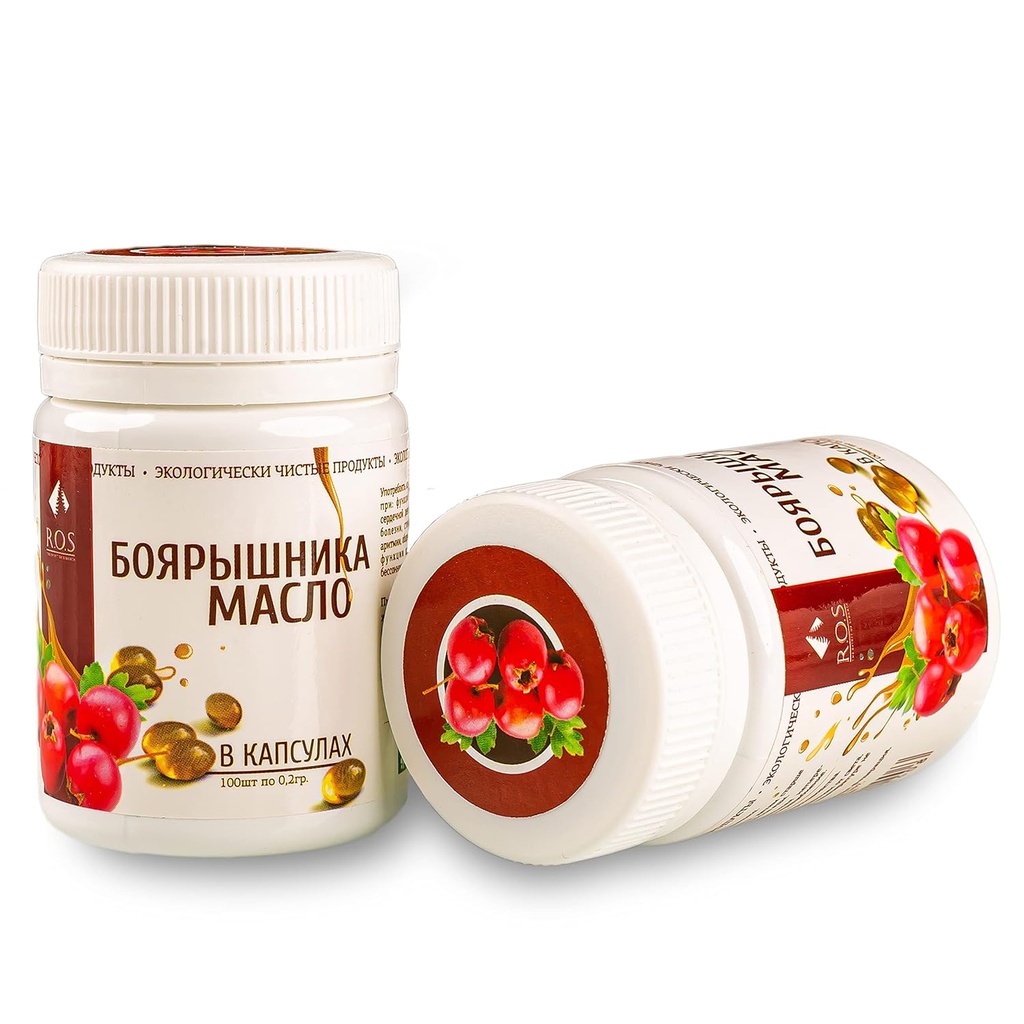 Siberian Hawthorn Oil 200 Capsules Ekstra Virgin Cold Pressed (2 Pack)