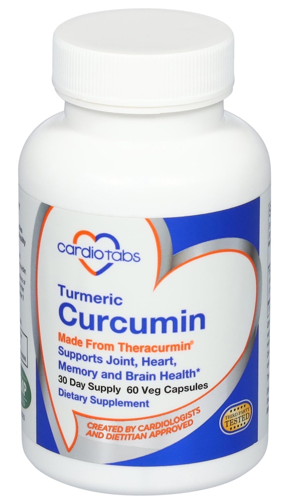 Curcumin Turmeric - Bersama, Hati, Memori & Otak Suplemen dengan 600 mg Theracurmin, Suplemen Curcumin Sangat Absorbable, 60 Vegetarian Curcumin dan Turmeric Capsules, 30- Day Suppply