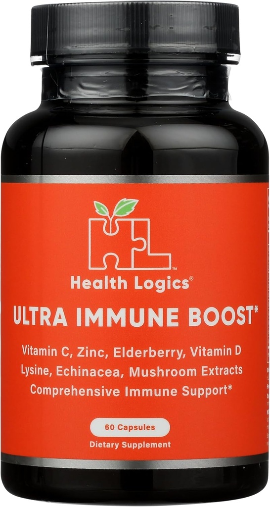 Pertahanan Logics Kesehatan! Kapsul dengan Vitamin C, Zinc, Elderberry, Vitamin D, Lysine, Echinacea, dan Mushroom Extracts untuk powerful Antioksidant Ammune Dukungan, 60 Veggie Caps