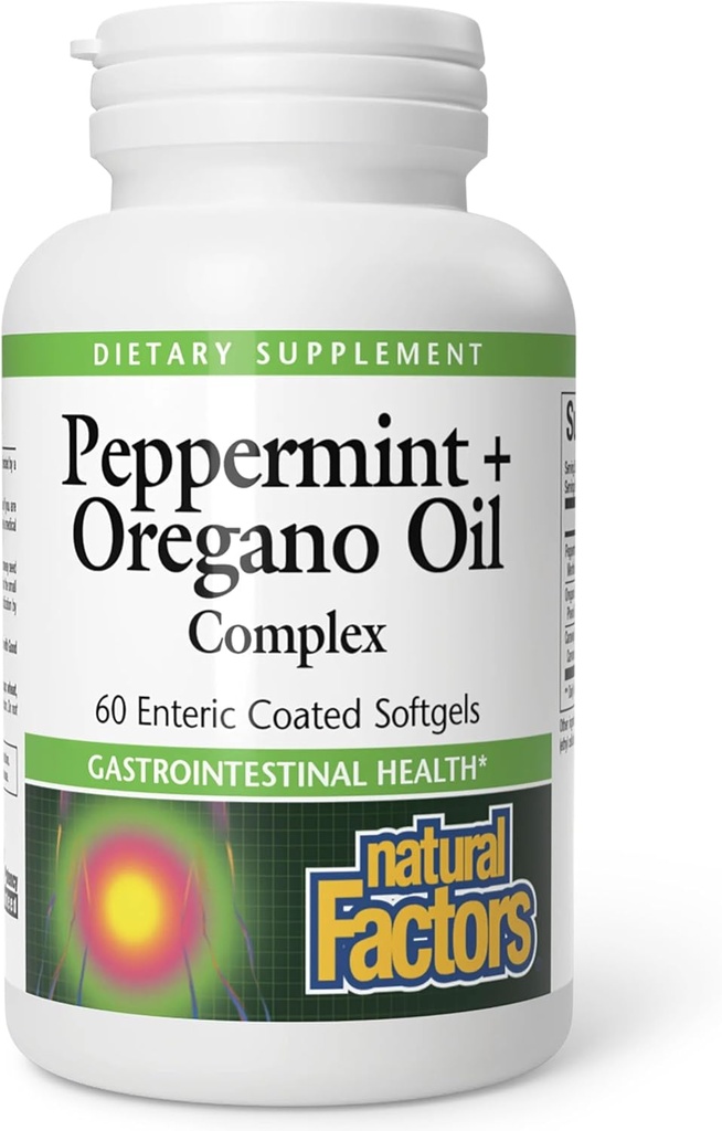 Faktor Natural, Peppermint & Oregano Oil Complex, Digetical Aid for Gastrointestinal Health, 60 softgels