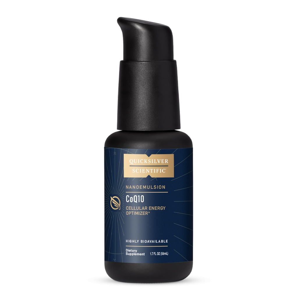 Quicksilver Scientific CoQ10 Nanoemulsion - Lipomal Coenzim Q10 Cardiovascular Suplemen Energi & Cellular - Quast Absorbing Cair CoQ10 (1.7oz / 50ml)