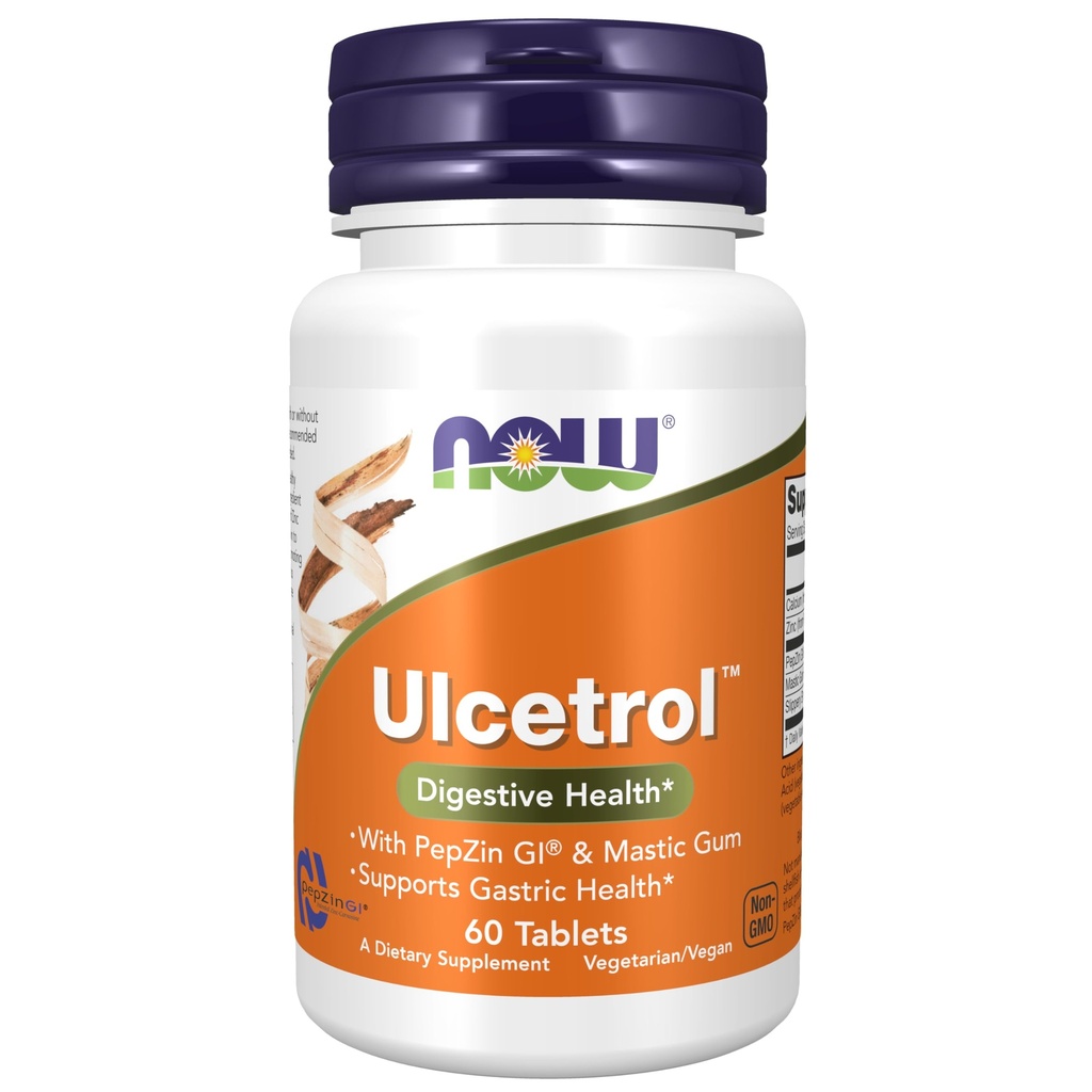 Now Foods Supplemen Ulcetrol ™, Digetical Health *, With PepZin GI & Mastic Gum, Support Gastric Health *, 60 Tablets
