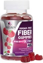 Prebiotic Fiber Gummies 4g - Sugar Free Gummy Fiber Suplement for Adult 's Digetical Health & Regularity - Natural Raspberry Flavor, Plant Based Blend, Non-GMO & Gluten Free - 60 Gummies