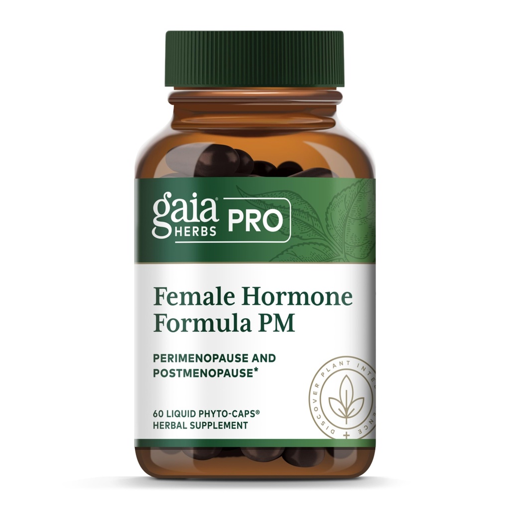 Gaia Herbs Pro Women Hormone Formula PM - Tambahan Kesehatan Wanita untuk Menopause & Sleep Dukungan - Black Cohosh & St. John 's Welt - Vegan, Soy-Free & Gluten-Free - 60 Liquid Phyto- Caps (30 Pelayan)