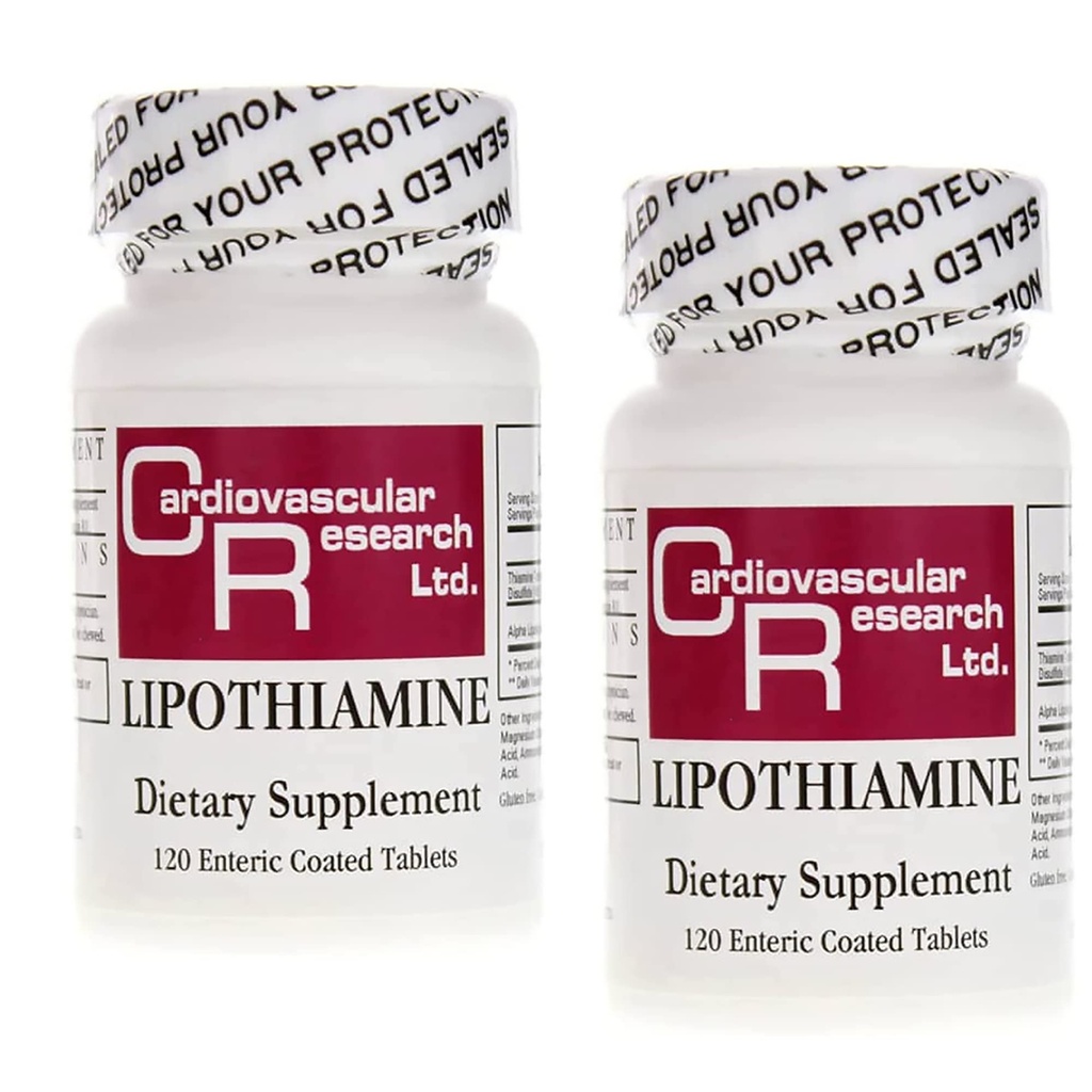Cardiovaskular Research Lipothiamine B Tambahan 240 Tablet - Vitamin B1 Sekarang dengan Alpha Lipoic Acid - 2 X 120 Count