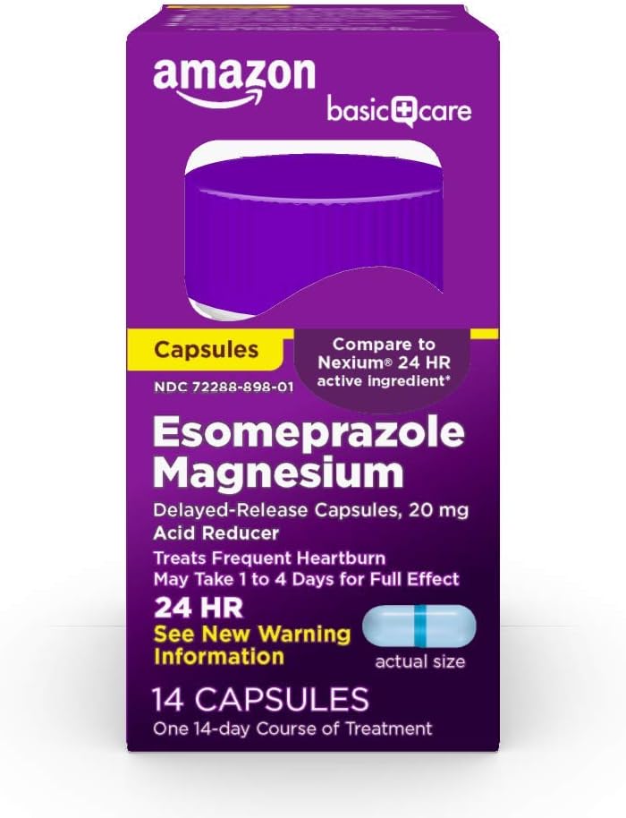 Dasar Perawatan Esomeprazole Magnesium Dihentikan Rilis Kapsul, 20 mg, Acid Reducer, 14 Count