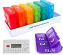 e- Pill 6 kali sehari X7 Hari Pekan Pill Organizer, Vitamin dan Obat Pill Box Pengingat - dengan 6 Alarm Timer (White)