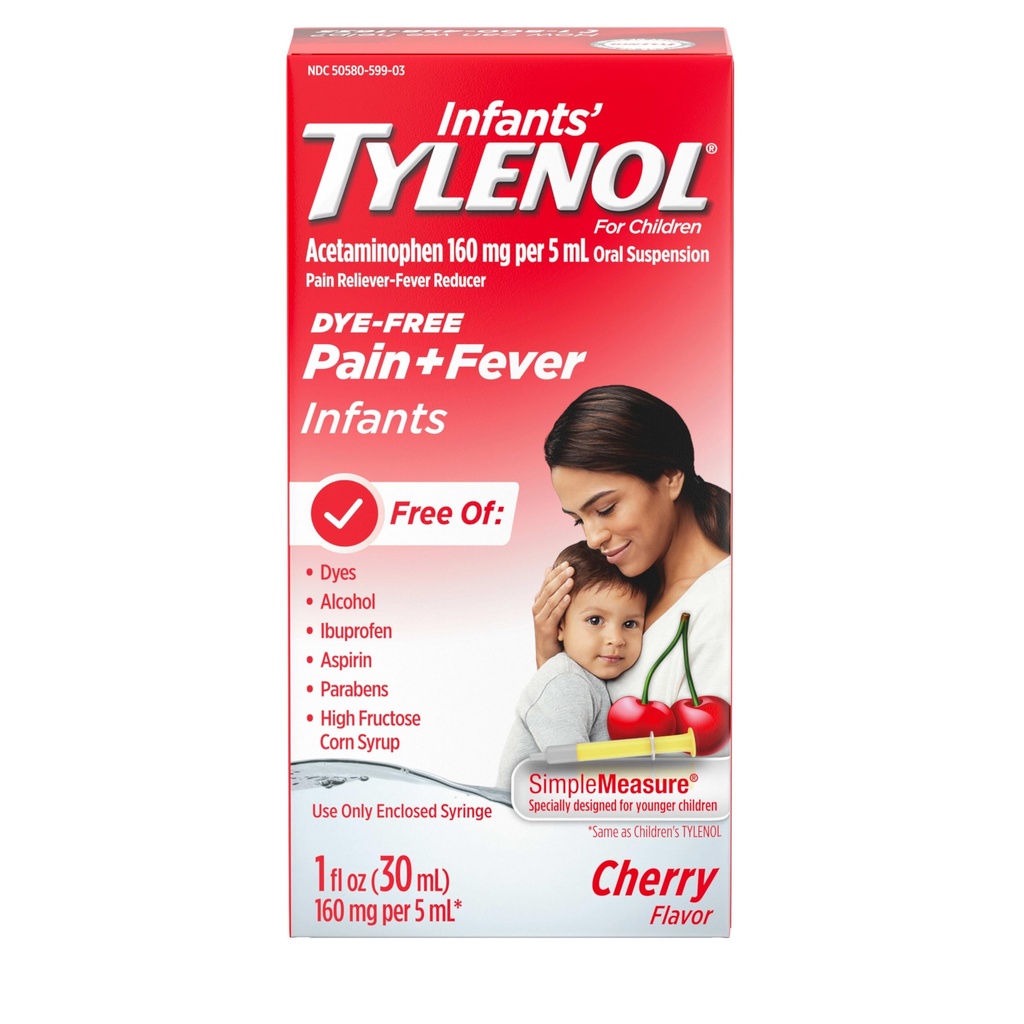 Obat Penyakitnya Acetaminophen, Penahan Demam Bayi dan Penahan Sakit untuk Minor Aches & Pains, Sore Throat, Sakit Kepala & Tehthing, Dere- Free Cherry, 1 Flo