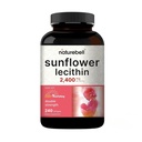 NatureBell Sunflower Leethin 2.400mg, 240 Softgeels 124; Dipasang dengan tidak-GMO Sunflower Minyak Benih - kaya dalam Choline PFoshatidyl - Tidak Soy, Gluten