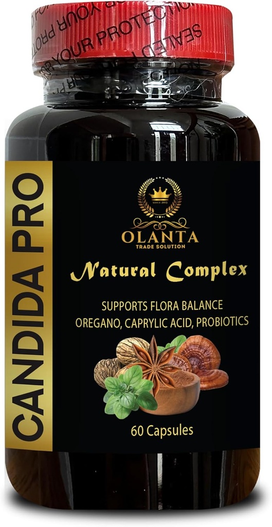 Candida Support Supplement All Natural - Immune Support, Plant-Based Herbal Support Candida Cleanse Supplement, Natural Detox - 1 Bottle 60 Capsules
