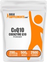 BulkSuplements.com Coenzim Q10 Powder - Koenzim Q10 200mg Suplemen, Suplemen Nutrisi - Gluten Bebas, 200mg per Serving, 500g (1.1 lbs) (Paket 1)