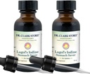 Iodin Dr Clark Lugol 2% Solusi - Aqueous dan 2% yodium granular - Relief alami dan Layanan Kesehatan - 1 fl Oz dengan Dropper 2Pack