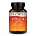 Dr. Mercola Vitamin D3 & K2 - Mendukung Imune, Brain, Kardiovaskular, Respiratory & Bone Health - GMO-Free & Soy- Free - 30 Capsules (30 Pelayan)