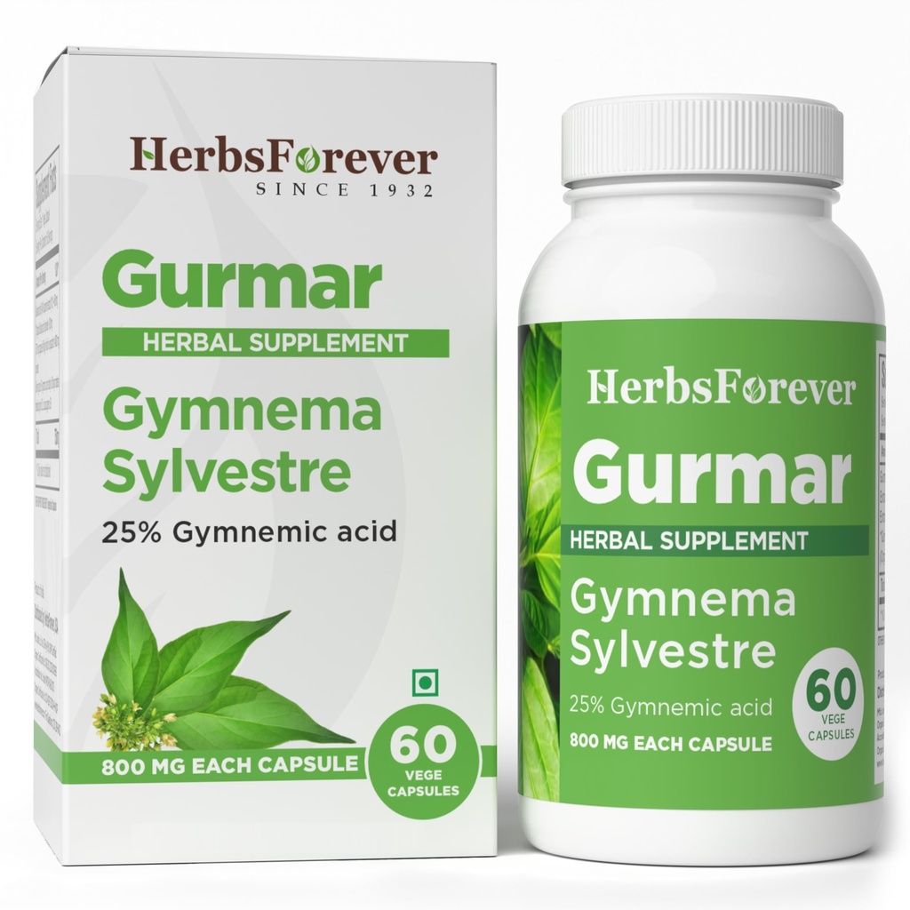 Herbsforever Gurmar Capsules 124; Gymnema Sylvestre Herbal Suplemen 124; 7: 1 Comcentfordst Ekstraksi Attract 126; Supports Heally Lifestyle 124; 60 Veg Capsules 124; Non-GMO & Vegan