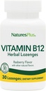 Natures Plus B12 Herbal Lozenges (Methylcobalamin) - 1000 mcg, 30 Sublingual Lozenges - Raspberry - Maksimum Absorpsi Red Blood Cell - Energy Booster - Vegetarian, Gluten- Free - 30 Servings