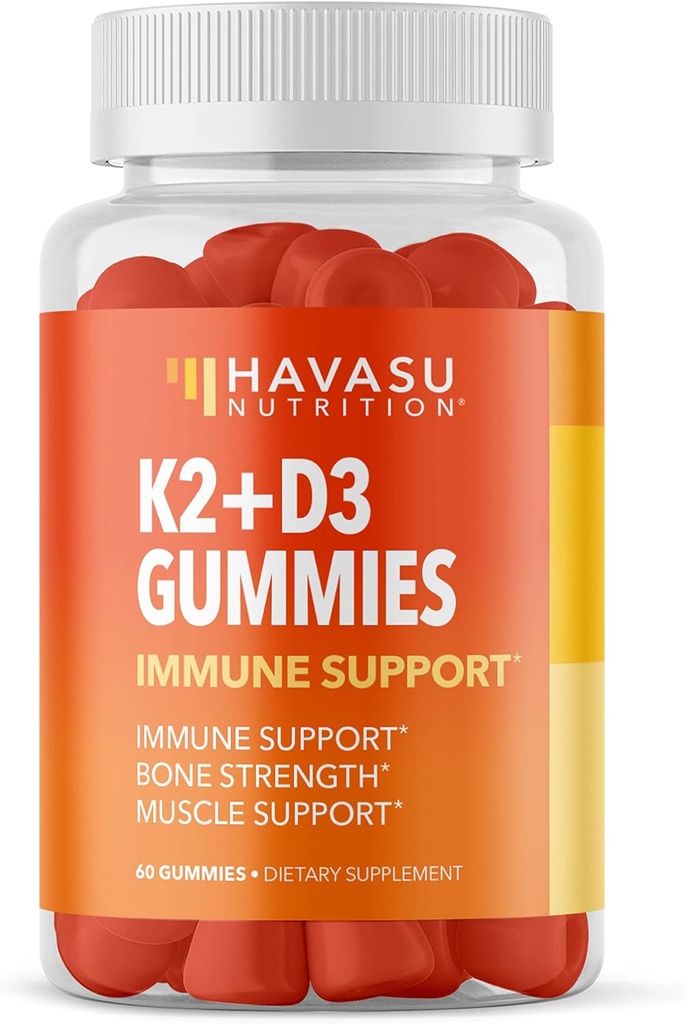 Vitamin D3 K2 Gummies HAVASU, Raspberry, 60ct