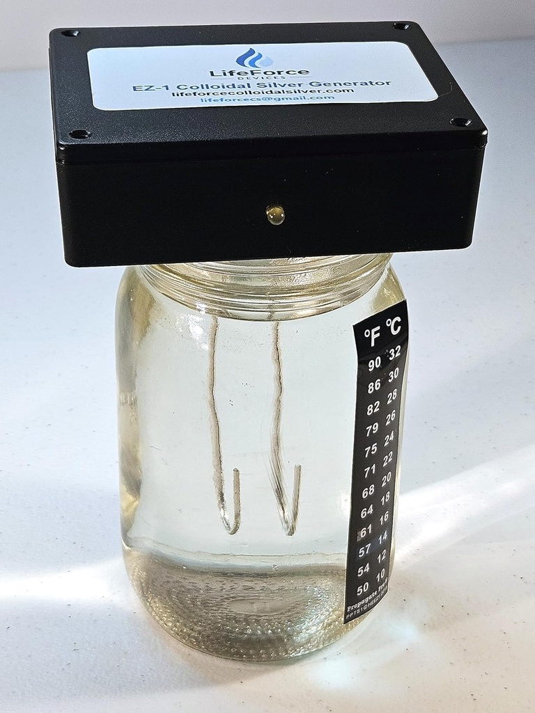 EZ-1 Deluxe Colloidal Generator Paket (10 Gauge Silver Wires) - Membuat 32 oz dalam 16 Menit
