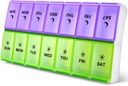 DANYING Extra Large Pill Organizer 2 Kali sehari, XL Weekly Pill Box, AM PM Pill Case, Pill Container 7 Hari, Kasus Vitamin Dua kali sehari