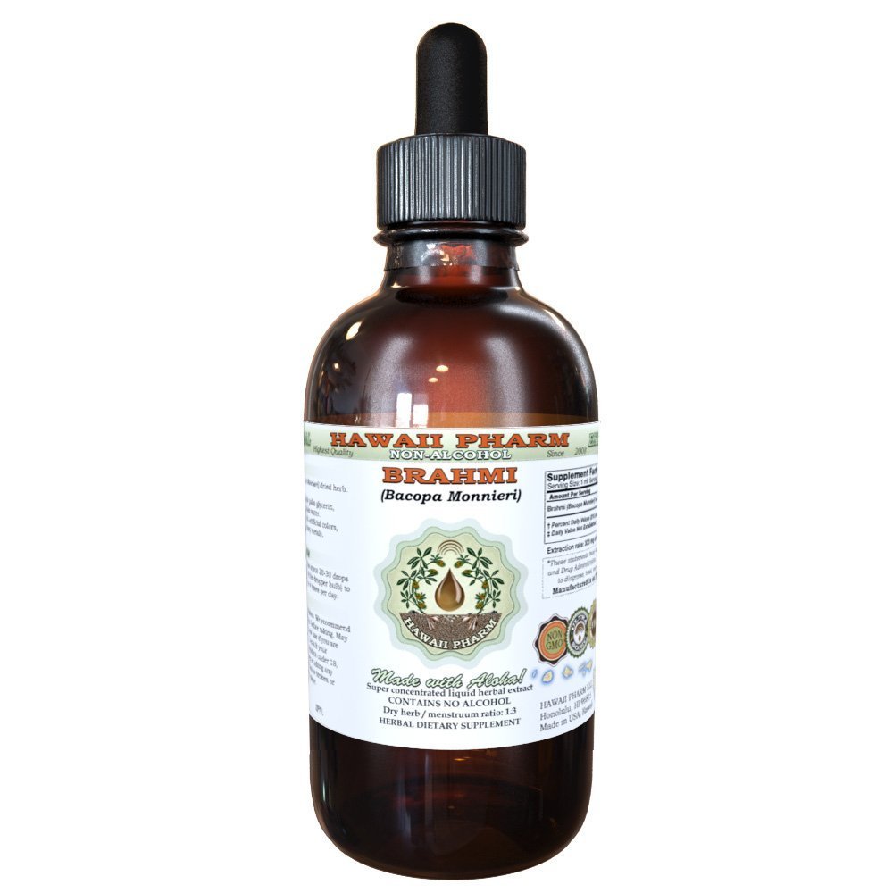 Ekstrak Liquid Bebas Brahmi (Biara Monnieri) Whole Dry Herb Glycerite Hawaii Pharm Natural Herbal Supplemen 2