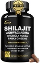 8-in- 1 Shilajit untuk Pria & Perempuan dengan Ashwaganda Himalaya Suplemen Organik dengan Rhodiola Rosea, Ginseng, Turmeric, Mushroom, untuk Imune Dukungan, Energi, Tenang, Kejelasan, Tidur, Cortisol