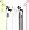 Wired Earbuds with Microphone 5 Pack, in- Ear Headphone with Heavy Bass, High Sound Quality Earphones Compatible with iPad, Laptop, MP3, Android Smartphones, Fits All 3.5mm Jack Device