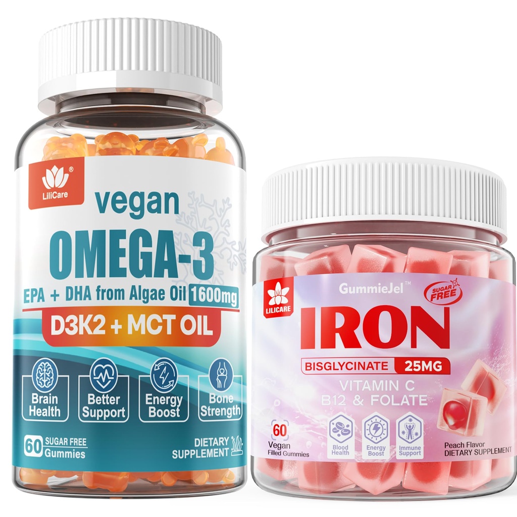 Vegan Iron Gummies Supplemen Vegan Omega3 Gummies 1280mg