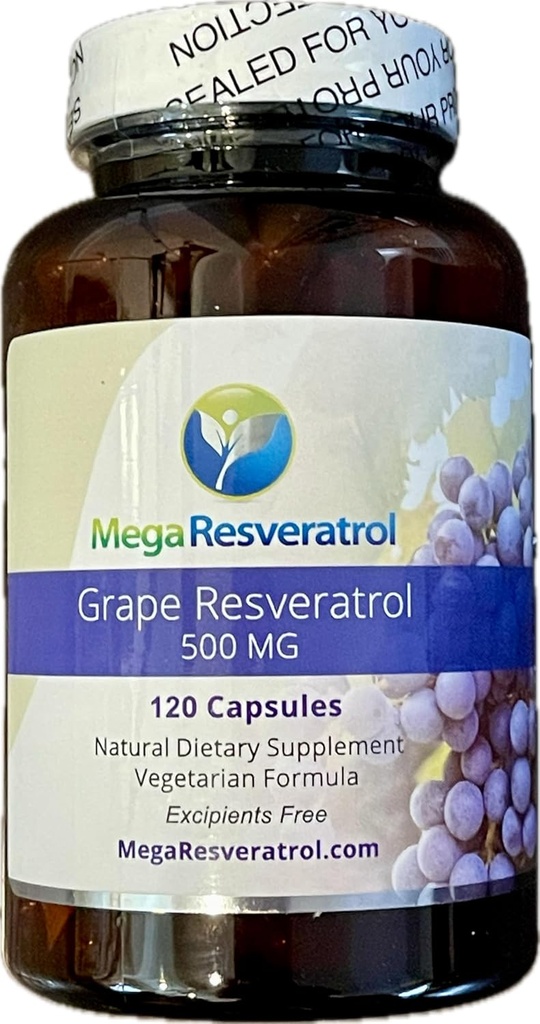 Mega Resveratrol Red Grape Skin, Piceid Resveratrol, Soluble / High Absorpsi / Boosts Nitric Oxide. 500mg per Capsule. Kemurnian Bersertifikat. NO Toxic "tidak aktif" Ingrediens. Keto, Vegan, Non- GMO.