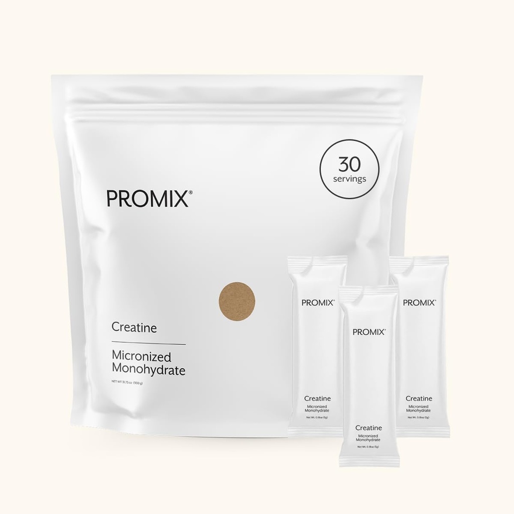 ProMix Nutrition Creatine Monohydrate Travel Packs, 5g of mikronized Clean Create Creatine for Men and Women, Supports Muscle Growth & Recovery, Vegan - 30 Servings