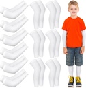 Panitay 6 Set Eczema Arm dan Leg Sleeves Scratch Elastic Arm Sleeves Knee Wrap Eczema Cover untuk Itch Relief dan Terapi Basah (Kid, White)