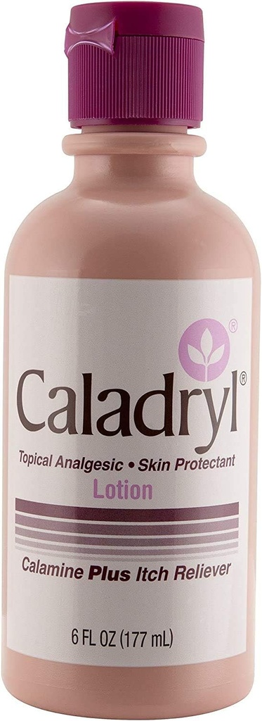 Caladryl Pink Calamine Skin Protectant Plus Itch Relief, 6 Ounce Bottle (2 Packs (6.0 Ounce))