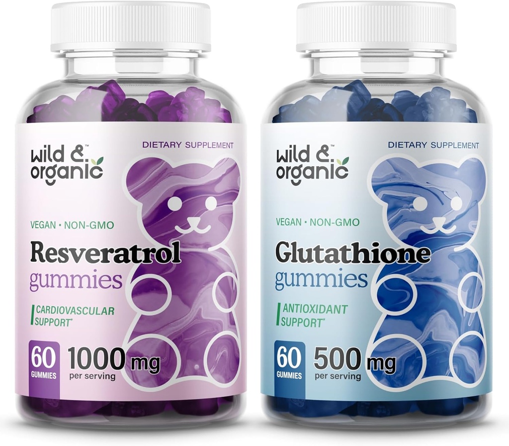 Wild & Organic Resveratrol Gummies & L- Glutathione Gummies