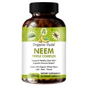Veda Neem Organik Capsules dengan Triple Complex Neem Leaf Extract, Bark & Flower - Herbal Supplement Boosts kekebalan tubuh, Images, Skin Health & Support Cleansing - 60 Count