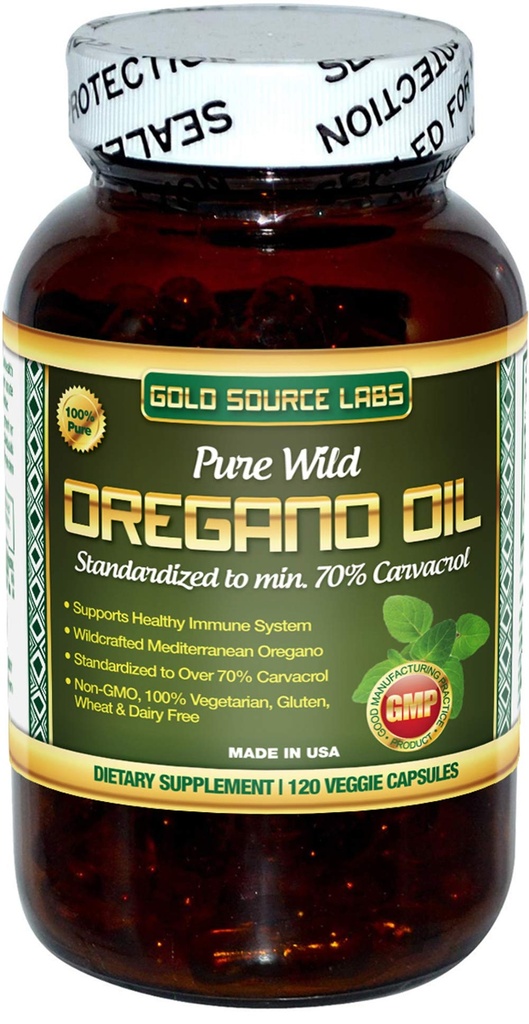 Wild Oregano Oil Capsules - 120 Liquid Veggie Softgels - Murni Standardized Wild Oregano Extract menawarkan 70% Carvacrol (32 mg) untuk Imune System Health - Non GMO, Vegan, Gluten Free