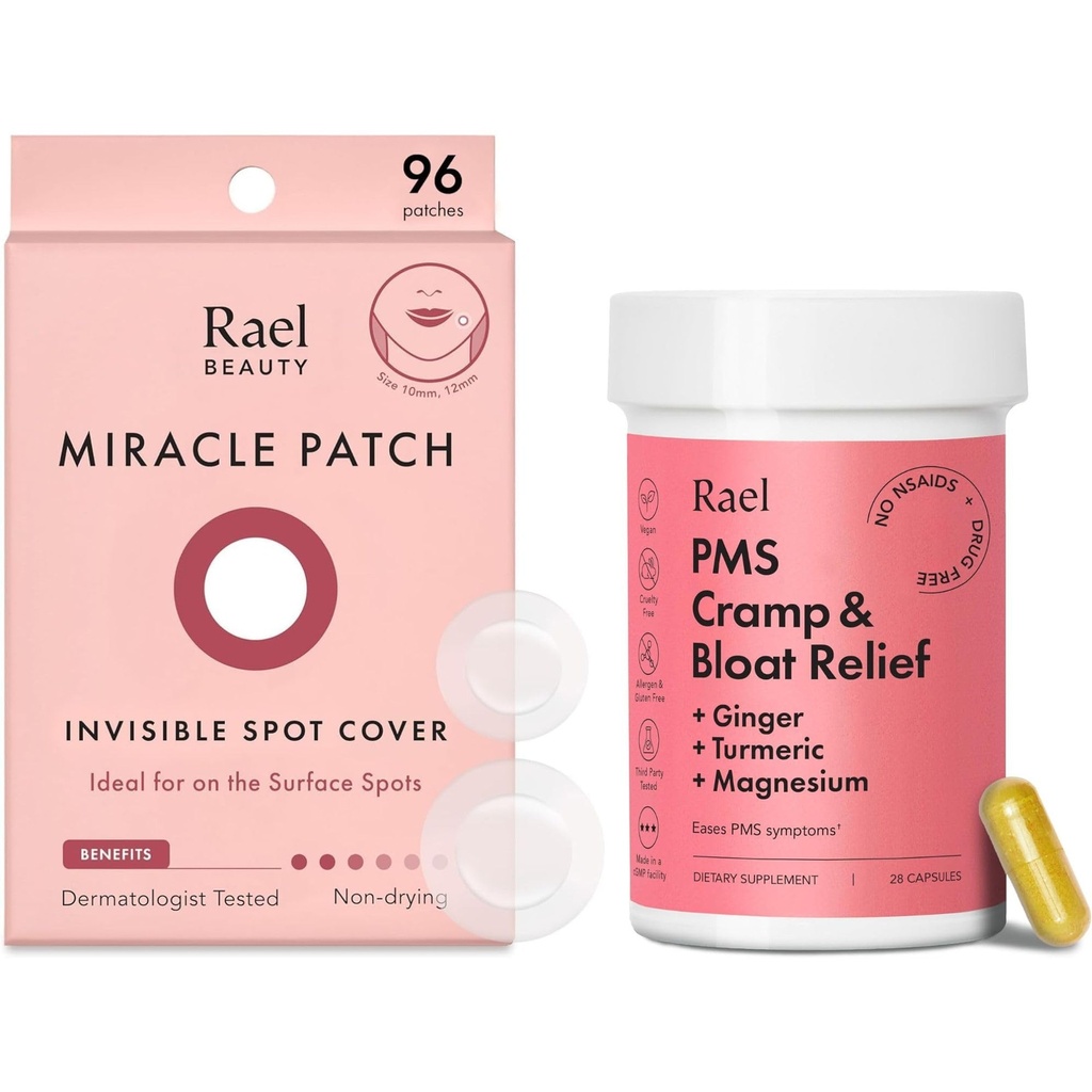 Rael Bundle - Novisible Spot Pimple Patches (96 Count) & PMS Suplemen Perempuan (28 Kapsul)