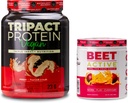 Nutrologi TRIVAT Vegan Protein Powder, untuk Vegan Protein Shakes, Peanut Butter Vanilla (20 Pelayan) & Beet Active, Natural Preview Powder, Passion Fruit Flavor (30 Pelayan)