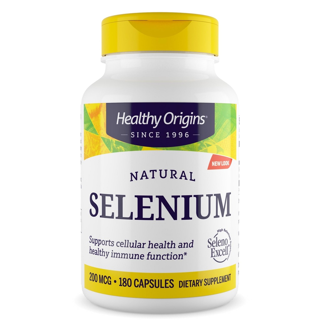 Origins Sehat Selenium 200 mcg, 180 Kapsul - SelenoExcell High Bioavability Organically Bound Fermented Selenium - Mendukung Sistem Imune, Dukungan Kesehatan & Healthy Cellular