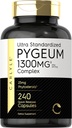 Carlyle Pygeum Supplemen 1300mg 124; 240 Capsules 124; Non-GMO, Gluten Free 124; Africanum Bark Extract Supplemen