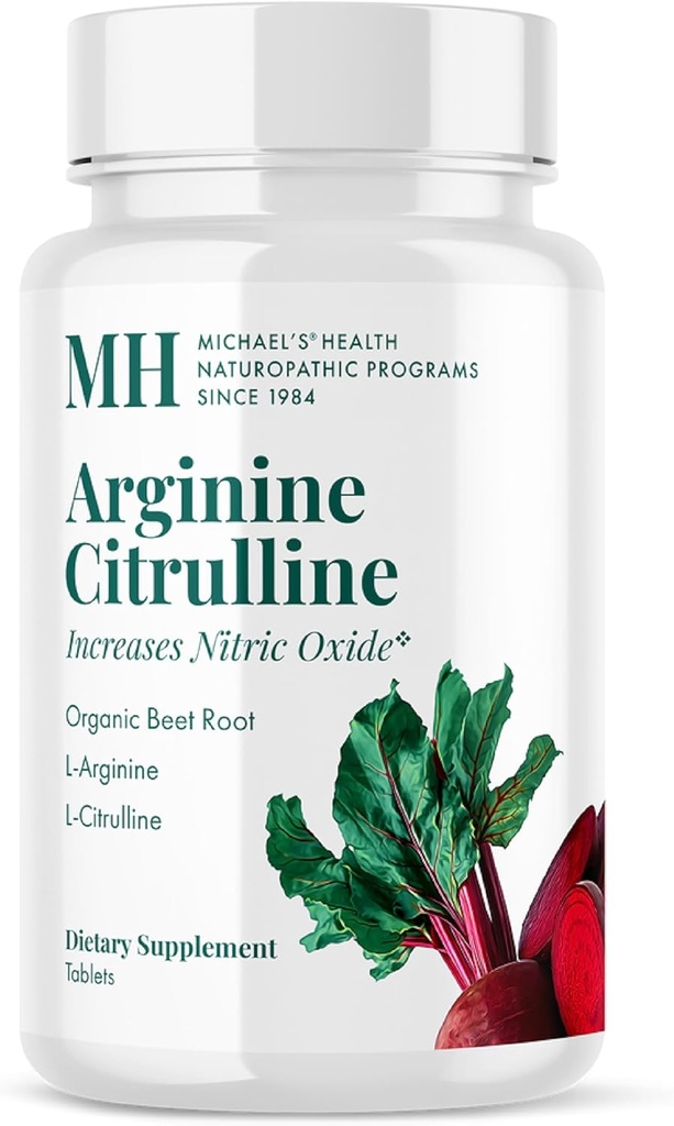 Program Kesehatan Michael Naturopatik Arginine Citrulline - 90 Tablet - Meningkatkan Oksida Nitrat - dengan Root Beet Organik - 30