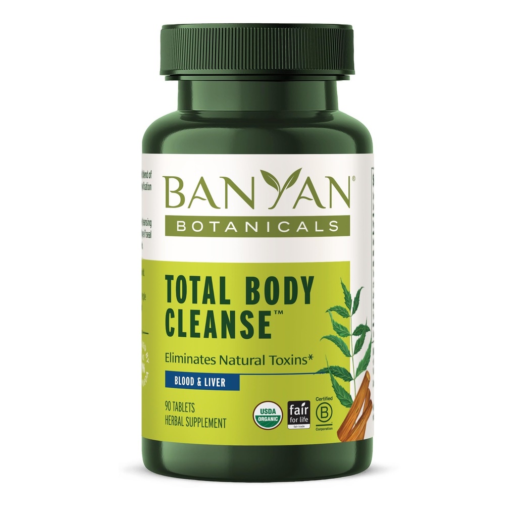 Banyan Botanicals Total Body Cleanse - Organic Cleanse Suplemen dengan Amla & Manjistha - Mendukung Dikonsumsi sehat, Detox, Membersihkan Tubuh * - 90 Tablet - Non GMO Menyediakan Vegan