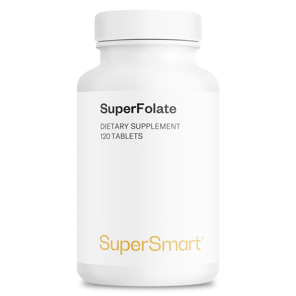 SuperFalocation 400mcg / 4g per hari (Patented & Biovable) - Quatrefolic 5- MTHF Suplemen - Aktif Folate Vitamin B9 124; Non-GMO & Gluten Free - 120 Tablet