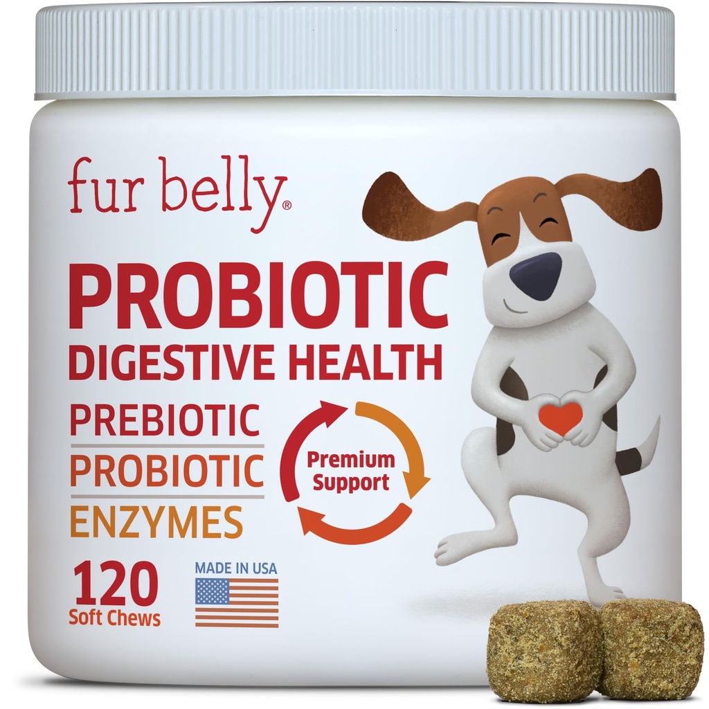 Progres for Dogs - Hot Spot Remedy for Dogs + Prebiotic - Dog Alergy Chews - Impreve Ditrable & Upset Tummy, Relieve Gas & Diare, Dog Prograine and Digevices Enzymes, 120 Dog Probiotic Chews