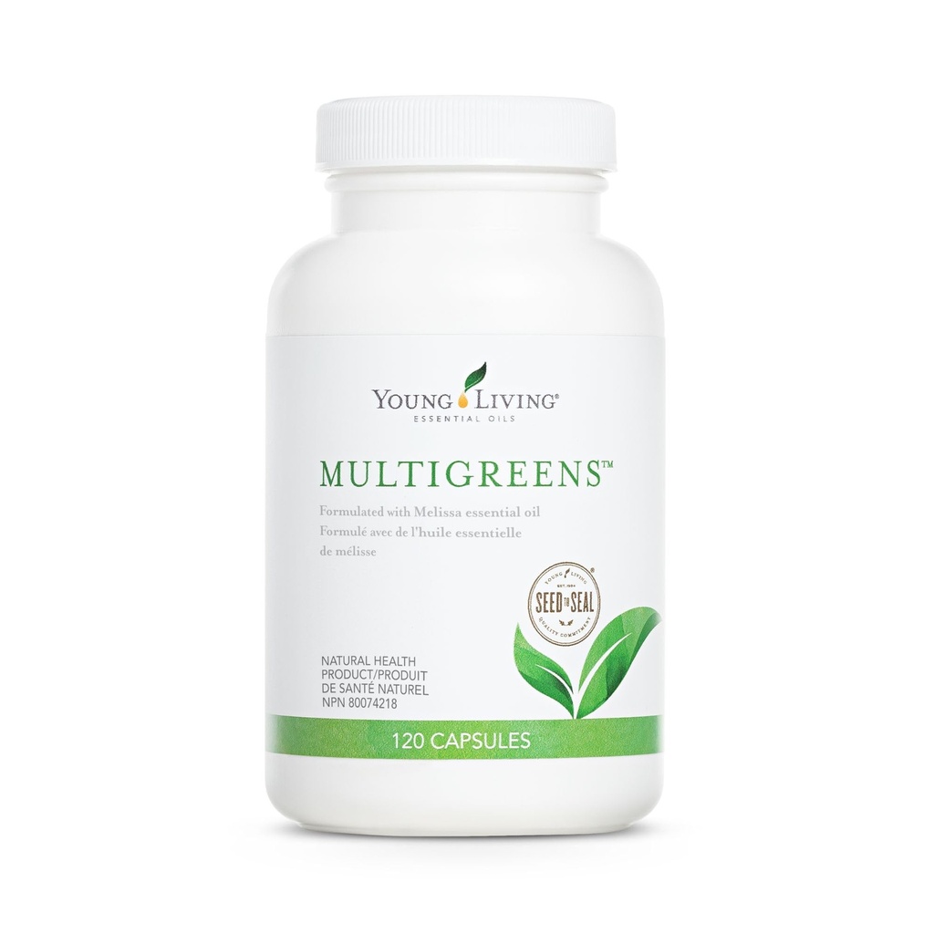 Kapsul muda Living MultiGreens - 120 ct Estivity Oils - Boost Vitalitas & Dukung Glandular, Gugup, Sistem Sirkuit Herbal dengan Revitalisasi Oils