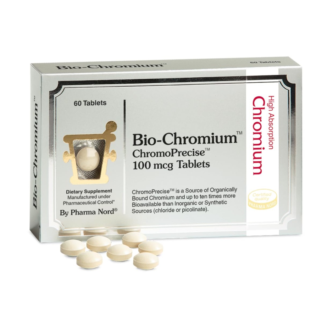 Bio- Chromium 100mcg 124; 10x Better Absorpsi 124; Dipatenkan Formula untuk mencegah Crauges 12.4; ChrommoPrecise Chromium Suplemen Organik 126; Dibuat untuk Standar Farmasi (60)