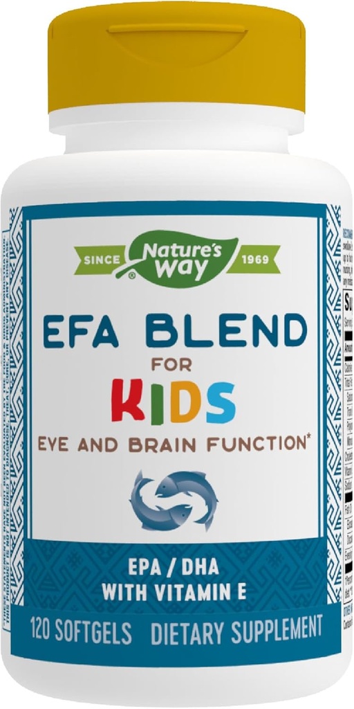 Nature 's Way EFA Blend for Children with vitamin E, Supports Eye and BrainFungsi *, 120 Softgels