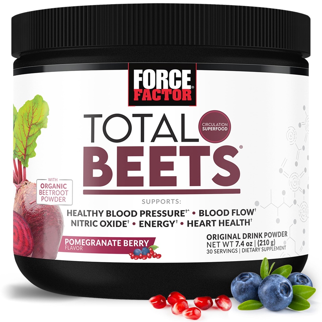Angkatan Factor Total Beats Minum Mix Powder Superfood dengan Nitrates untuk Mendukung Sirkulasi, Darah Flow, Nitric Oxide, Energi, Endurance, dan Stamina, Cardiovaskular Heart Health Suppplemen, 30